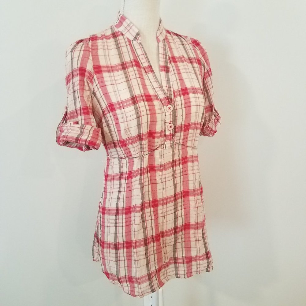 3/$15 Odille Plaid Top 0